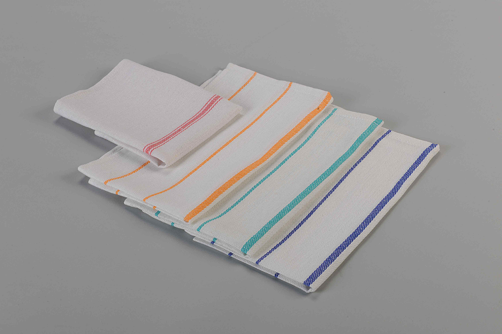 Wholesale Blue Stripe Herringbone Kitchen Towels - 15 X 26